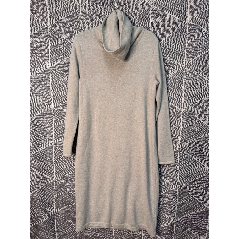 Ralph Lauren Women's Oatmeal Heather Gray Cashmere Turtleneck Sweater Dress XL‎